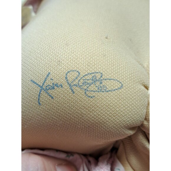 Vintage Cabbage Patch Kids Doll With Pink Floral Dress 1985 Brown Hair Collect - Picture 10 of 12